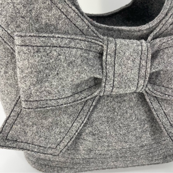 Kate Spade Lg Walker Park Tate Wool Bow Bag Romantic Coquette Luxury Feminine - Picture 3 of 15